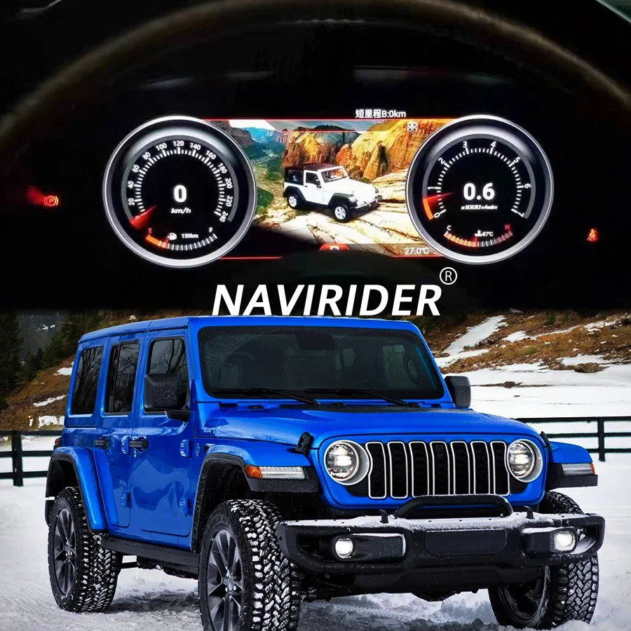 

12.3' LCD Dashboard Screen for Jeep Wrangler 2011-2017 Smart Cluster Upgrade Carplay High Display Speedometer Instrument Cluster