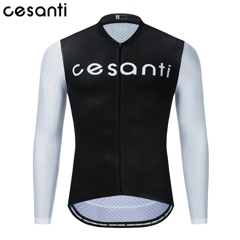 

CESANTI Men Spring Summer Autumn Cycling Jersey Long Sleeve Maillot Pro Bike Clothing Breathable Male Sport Wear