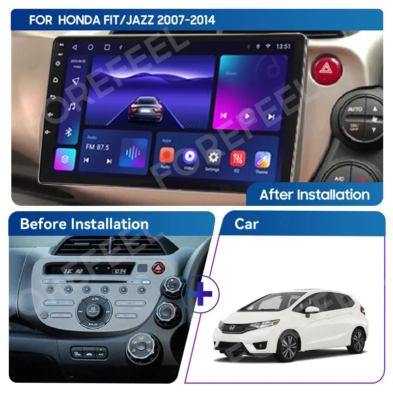 Android13 Car Radio Multimedia For Honda Jazz 2 GG 2008 - 2014 Fit 2 GE 2007 - 2014 Car Radio Multimedia Navigation GPS No 2din