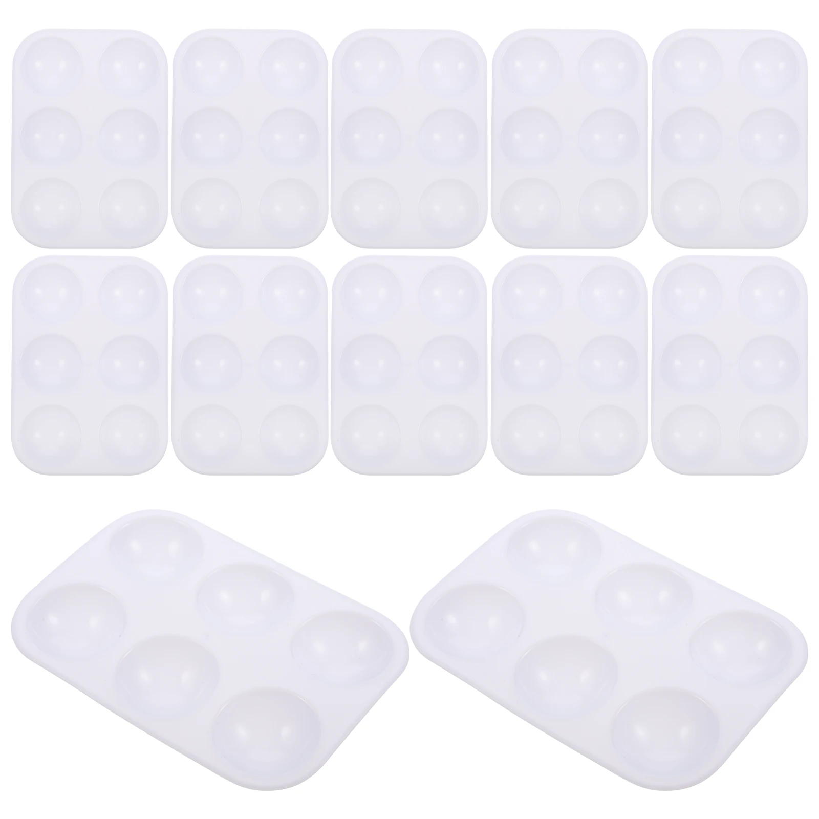 

12 Pcs Rectangular Plastic Mixing Trays Watercolor Paint Palette Lightweight Space Saving Supplies Practical Color Mixer