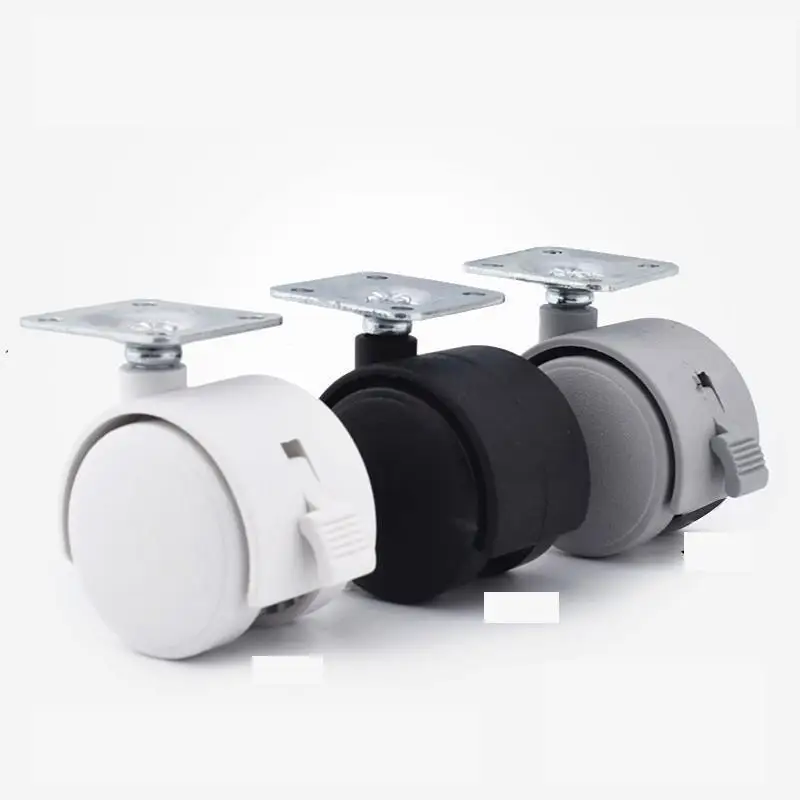 

4 Pcs/Lot 1.5 Inch Environmental Protection Pu Export Color Flat Furniture Caster Bedside Cabinet File Wheel Universal