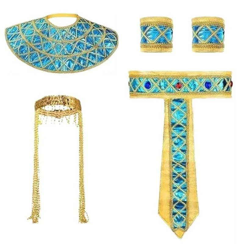 Fantas figuradas egípcias Y5GC para mulheres Halloween, acessórios antigos do traje do Egito para a festa cosplay do Dia da