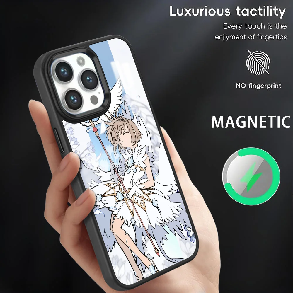 Anime C-Cardcaptor S-Sakura Phone Case For iPhone 16 15 14 13 12 11 Pro Max Plus Mini Magnetic Magsafe Wireless Charging Cover