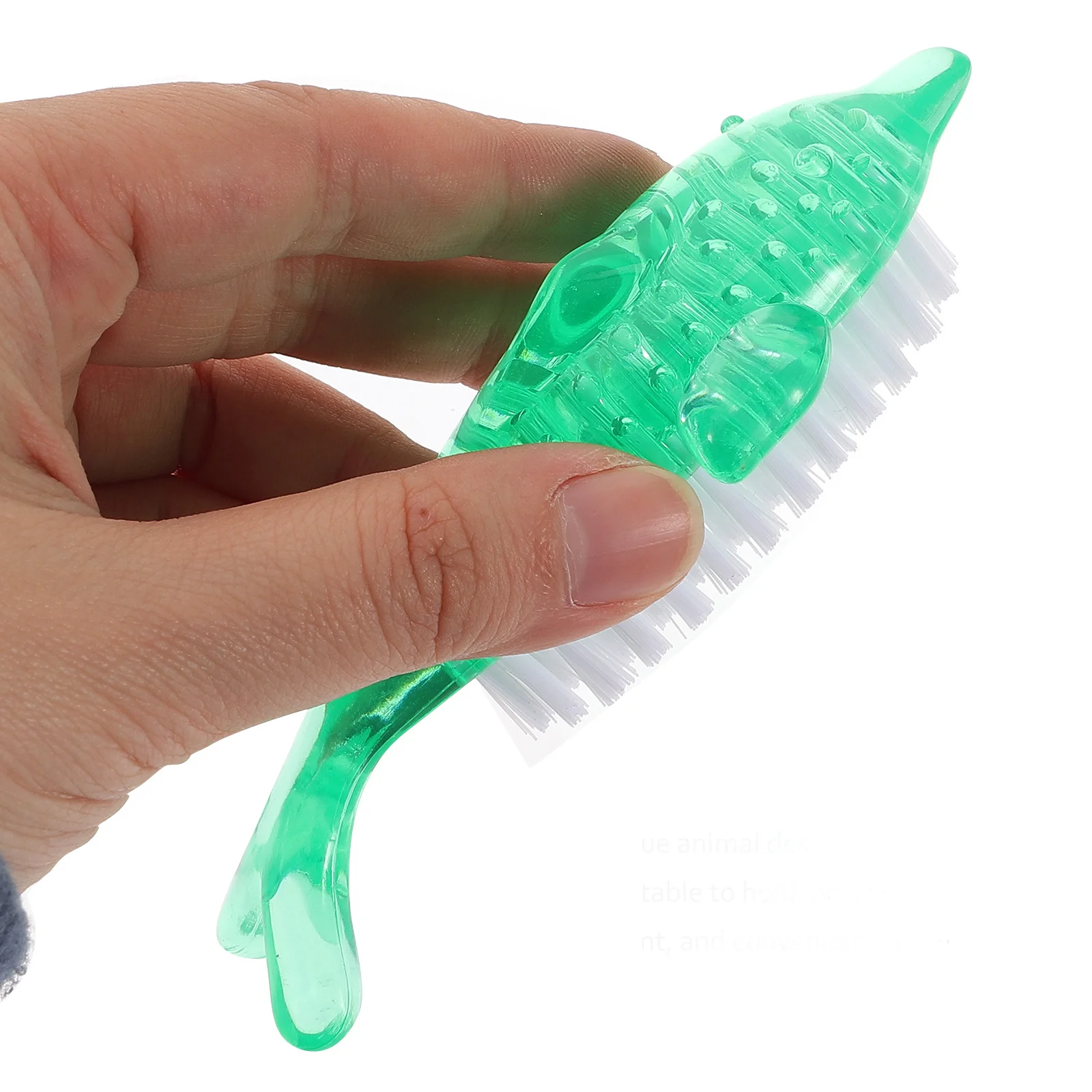 

5Pcs Nail Brushes with Animal Handle Fine Grain Bristles Sturdy Plastic Manicure Cleaning Tool Portable Household Scrub Brush