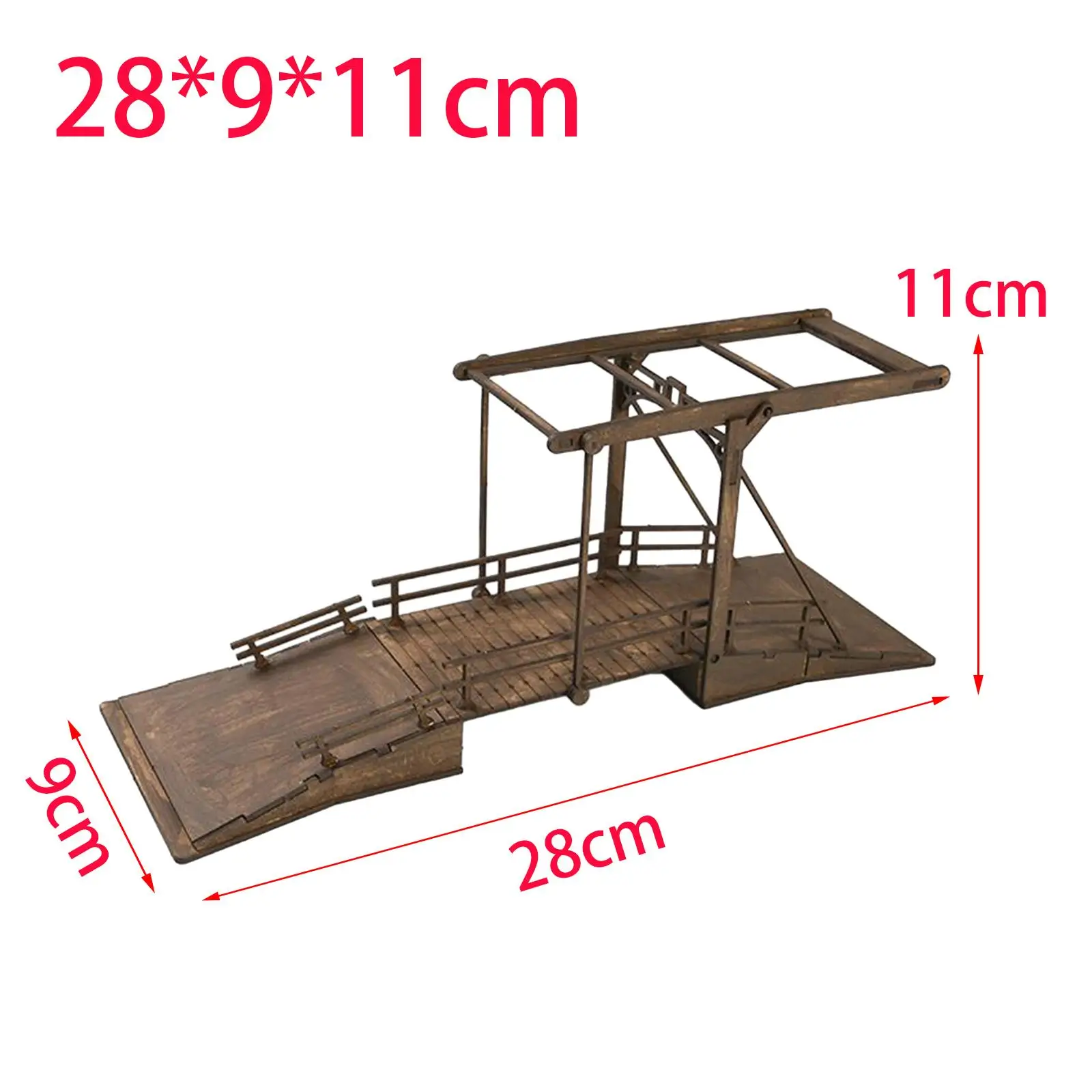 Modello di ponte in legno 4D in scala 1/72 per ragazzi con esposizione di giocattoli educativi