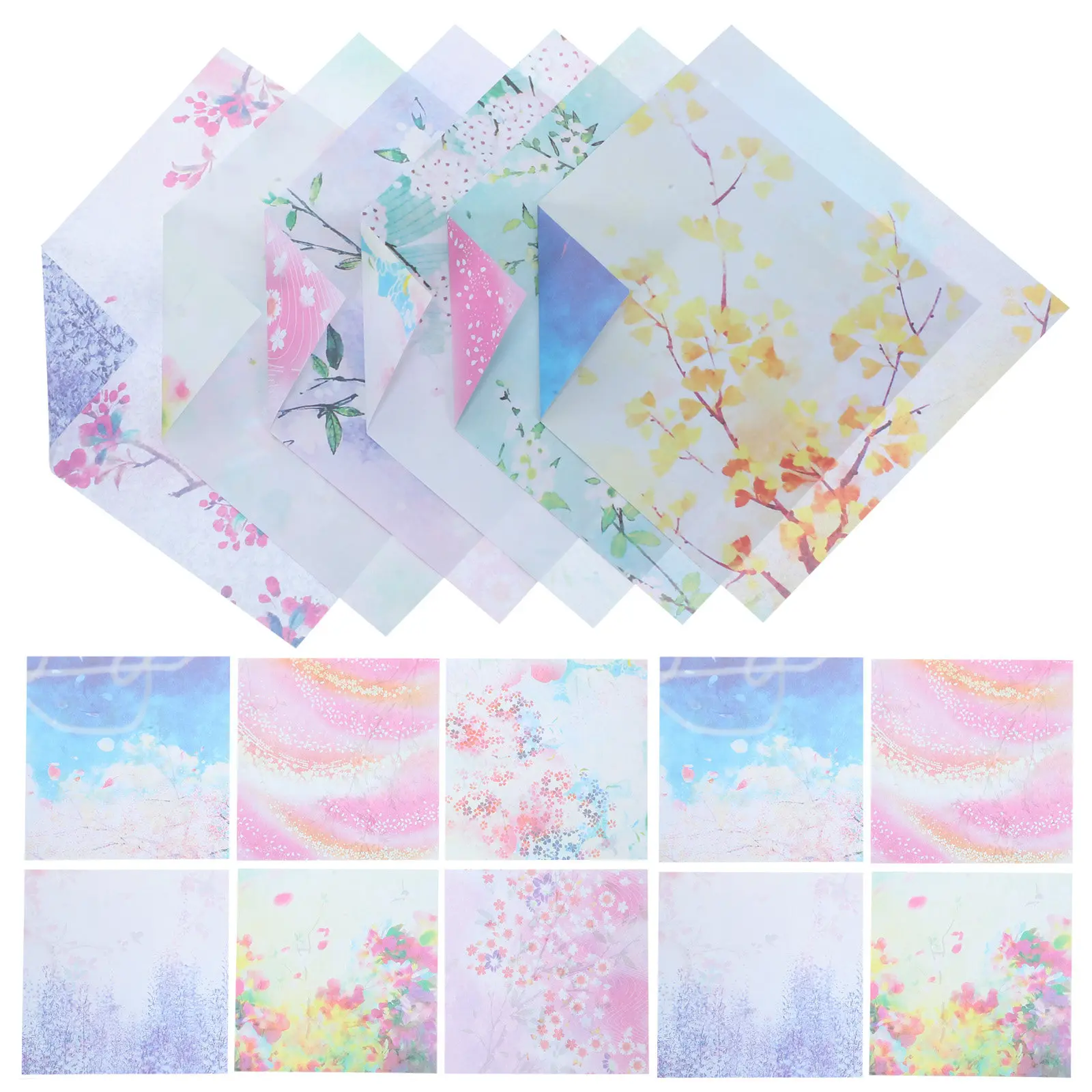 

50 Sheets Double Sided Paper Bulk Folding H Supplies Tear Resistant Easy Fold Kindergarten DIY Projects