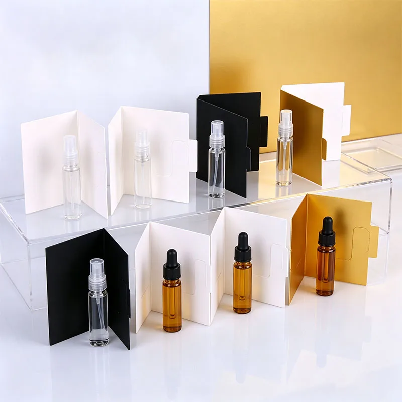 50/100/200Pcs Empty Perfume Simple Paper Cards For Gift Sample Packaging Refillable Makeup Tools Not Included Fragrance Bottles