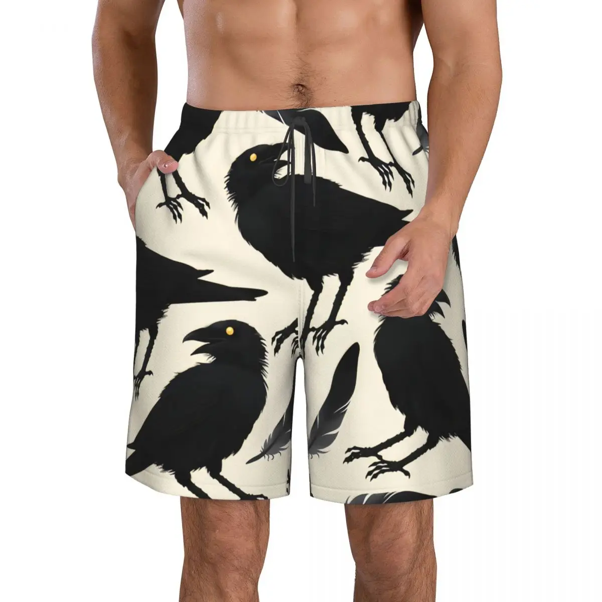 

Men's Swimming Shorts Raven And Feathers Trunks Beach Wear