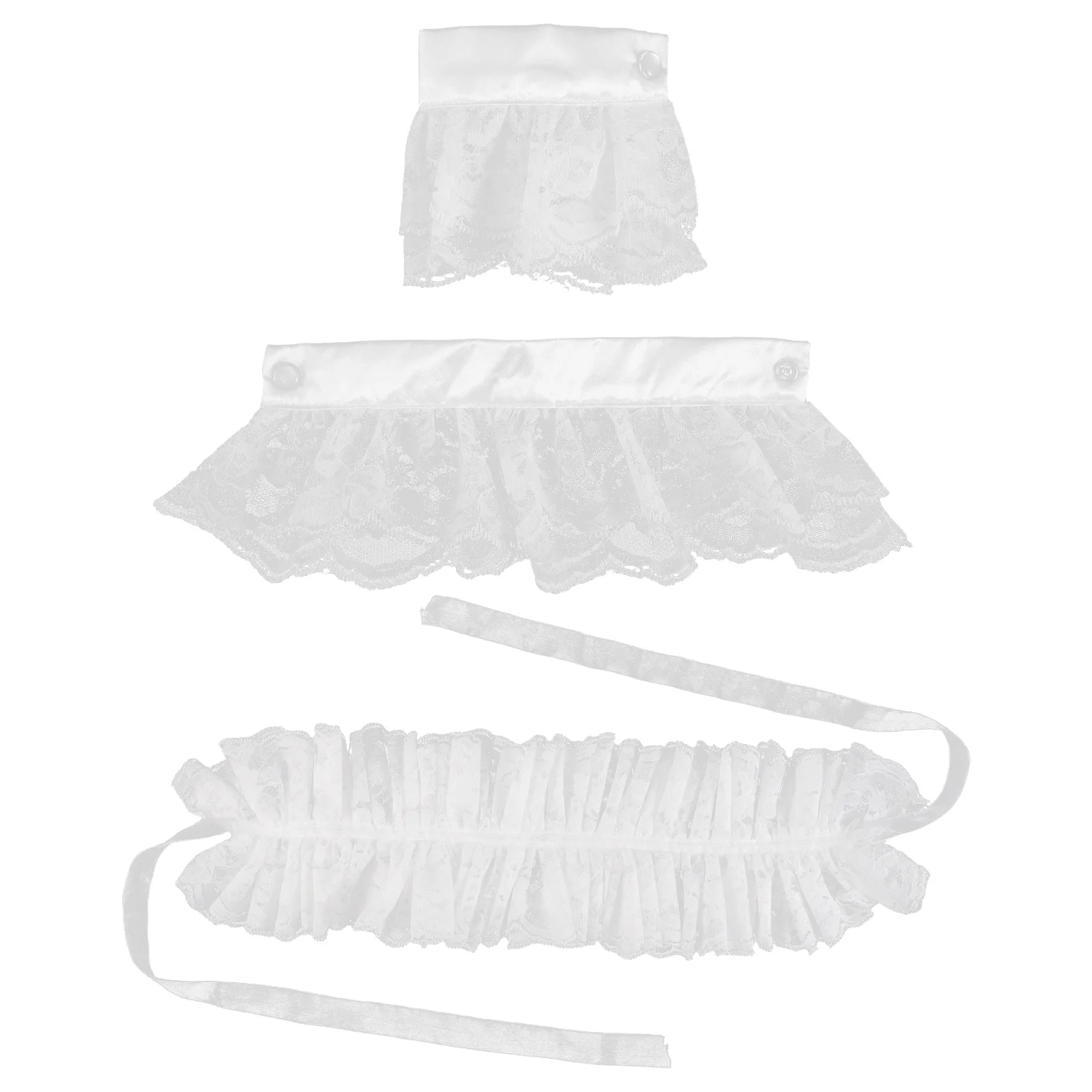 

1 Set Vintage Lace Collar Cuffs Detachable Victorian Ruffle Neckline Bib Renaissance Costume Accessories For Women Cosplay Fancy