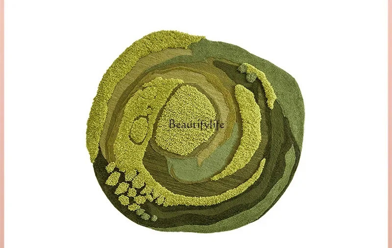 

LXHandmade special-shaped light luxury retro carpet living room balcony sofa moss bedside blanket