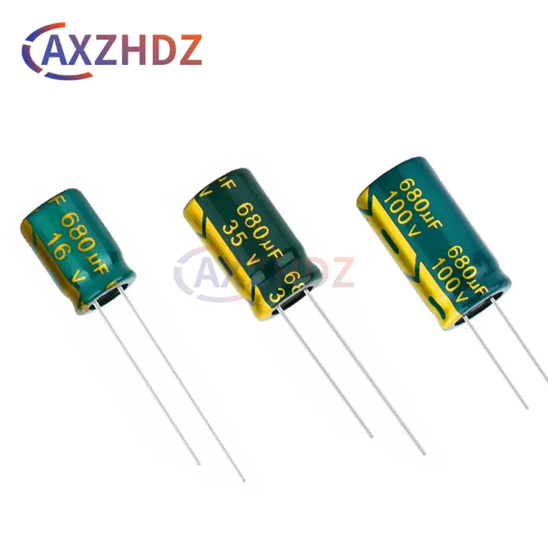 5-20PCS 16V 25V 35V 50V 63V 100V 8*12/8*16/10*17/13*20/16*30MM 680UF High Frequency Low ESR Aluminum Electrolytic Capacitor DIP