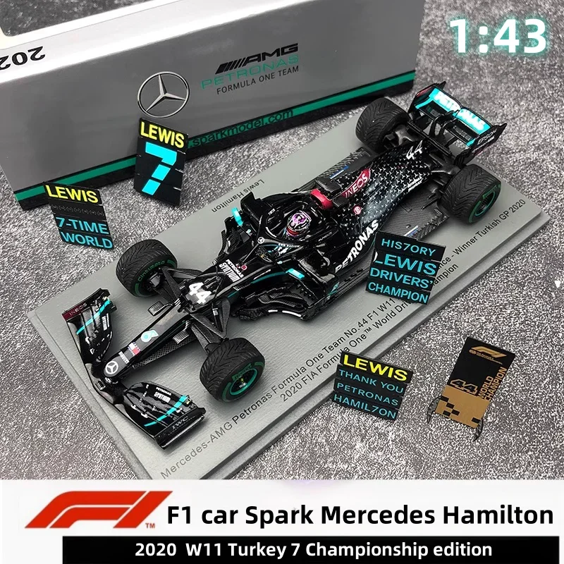 F1 Spark Mercedes Hamilton 2020W11 Turkey 7 Championship edition 1:43 resin model, adult decoration, boys toys, children's gifts