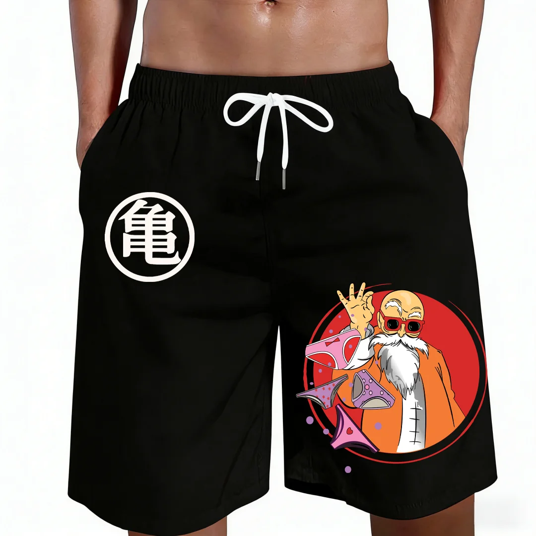 Dragon Ball Master Roshi Kame Symbol Board Shorts Anime Beach Shorts Casual Quick Dry Family Matching Outfits Summer Swim Trunks