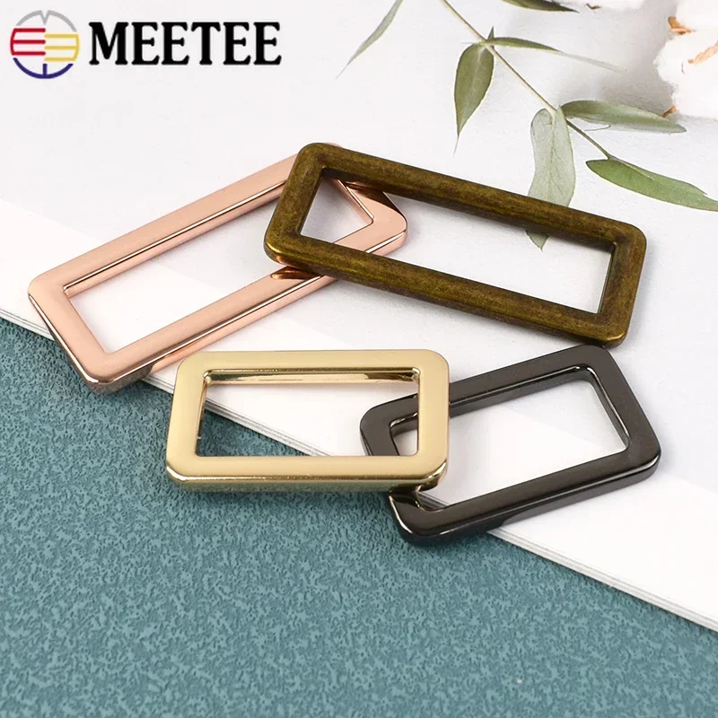 10Pcs 20-50mm Square Ring Metal Bag Buckle Webbing Belt Loop Clasp Backpack Strap Adjustable Hook DIY Accessories for Handbag