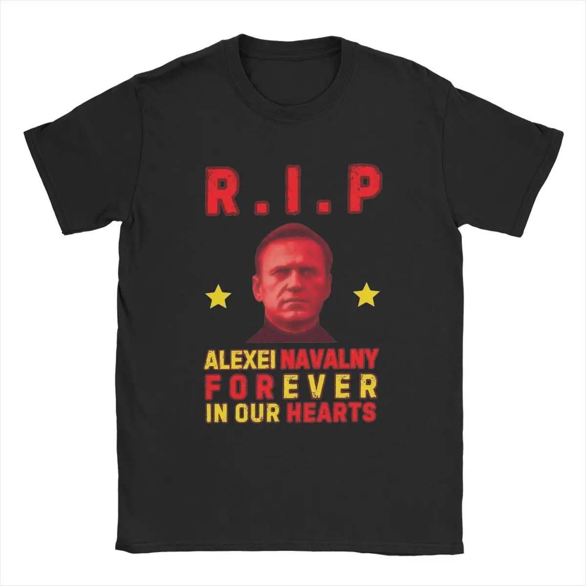 RIP ALEXEI NAVALNY FOREVER IN OUR HEARTS T Shirts Men Pure Cotton Awesome T-Shirt Crewneck Tees Short Sleeve Tops Summer