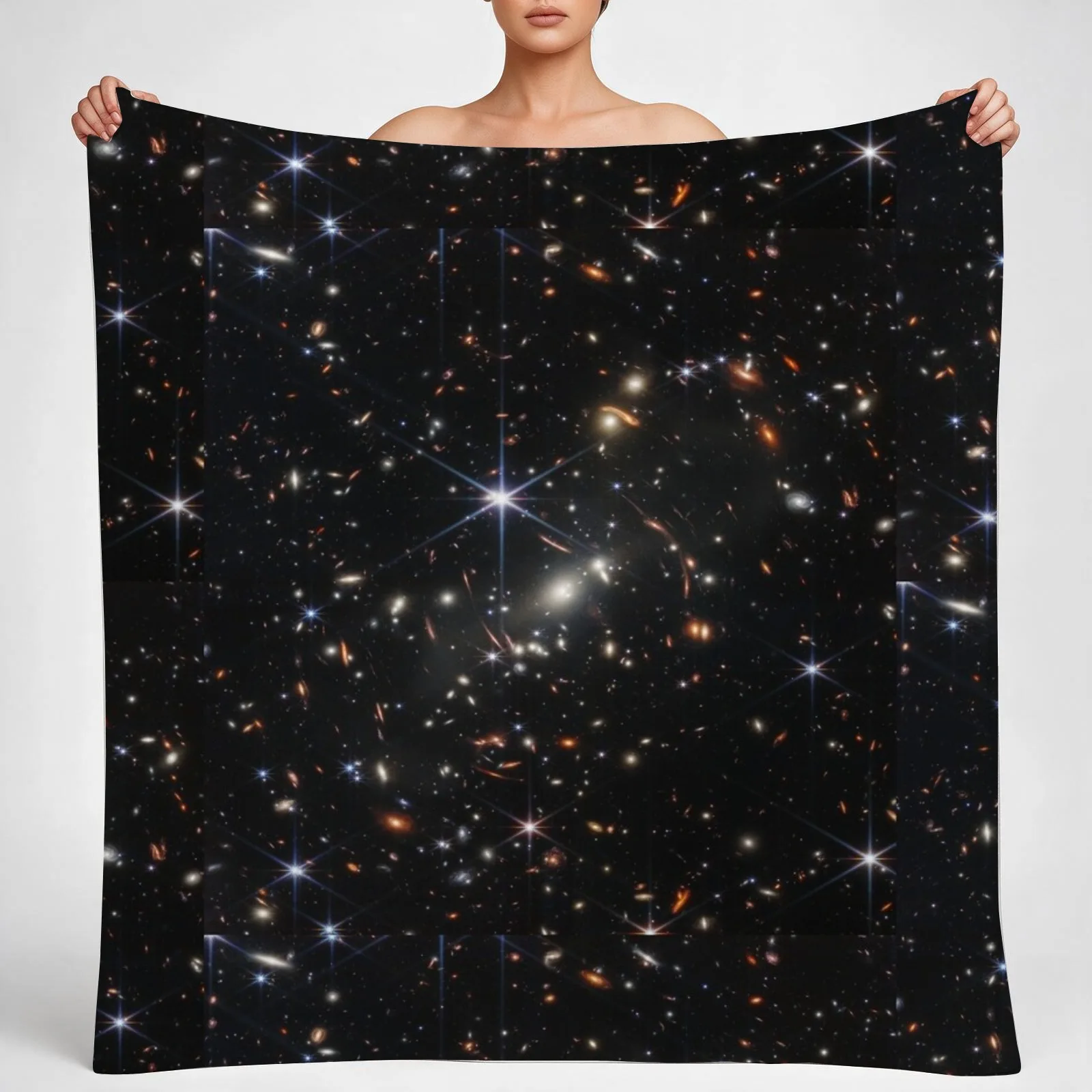 New Webb's First Deep Field - JWST Throw Blanket couch cozy soft plush fuzzy picnic outdoor blanket