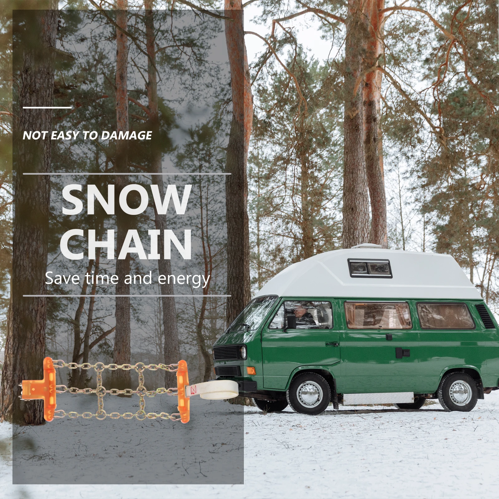 

1pc Steel Tire Anti-Slip Snow Winter Wheel Chain Durable Skid Proof Car Accessory For Snow Mud Sand Road Easy Install Versatile