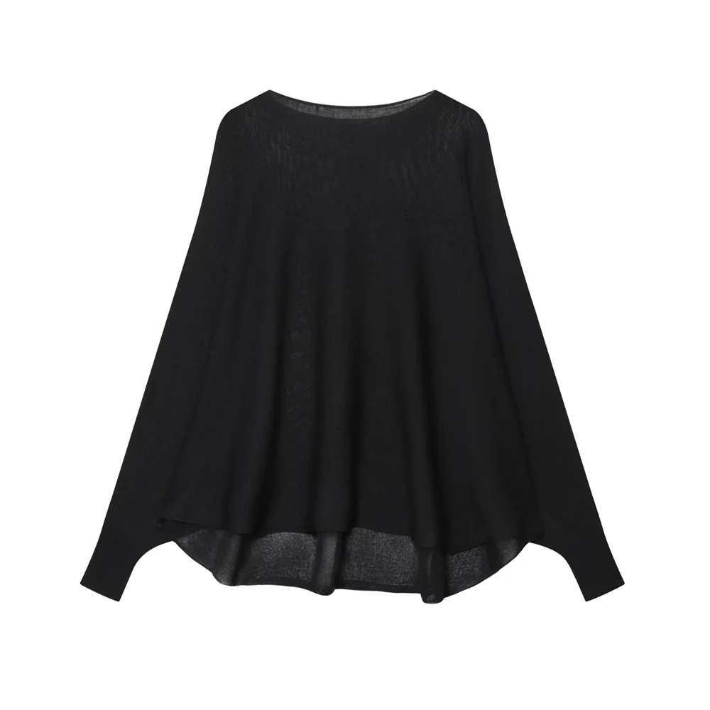 Novas roupas femininas de outono com design de estilo europeu e americano, suéter de malha de agulha plana elegante