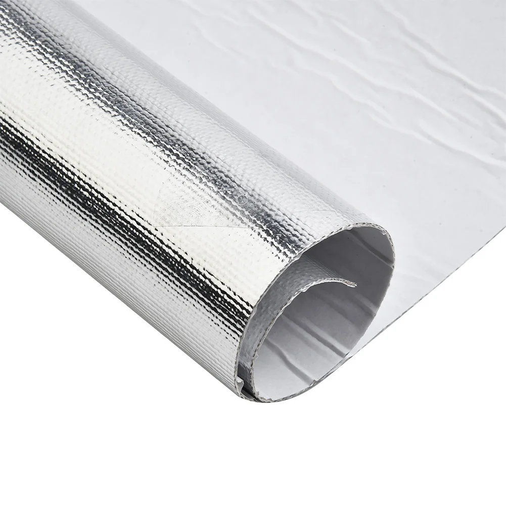 Easily adaptable exhaust heat reflective barrier made from quality materials sized at twelve inches by twenty four inches