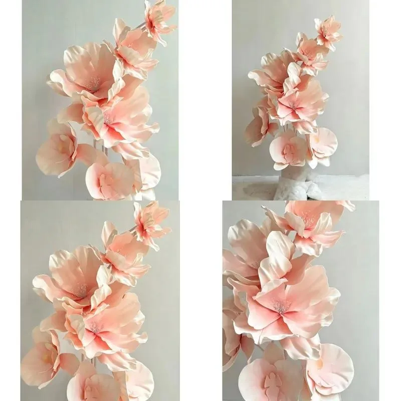 Handmade Giant Peach Blossom Cherry Blossom Magnolia Flower for Wedding Window Decoration Factory Customization