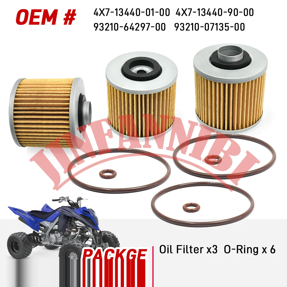 For Yamaha V Star 650 98-16 #4X7-13440-90-00 5 Packs Oil Filter Kit & O-Ring Set