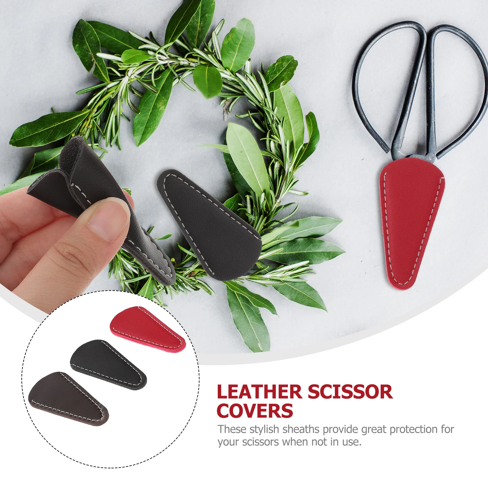 3 Pcs Scissors Headgear PU Covers Protector Bag Safe Practical Stylish Sheaths Easy Use Different Colors Hair