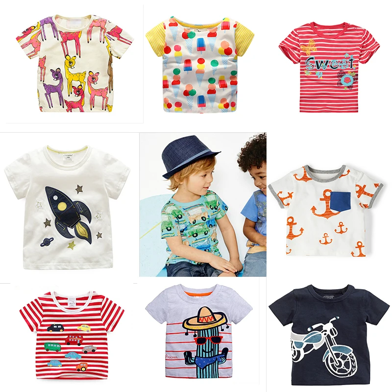 Jumping Meters New Arrival Children\'s T Shirts Cotton Baby Clothes Hot Selling Toddler Kids Clothes Cute Kids Tees Tops