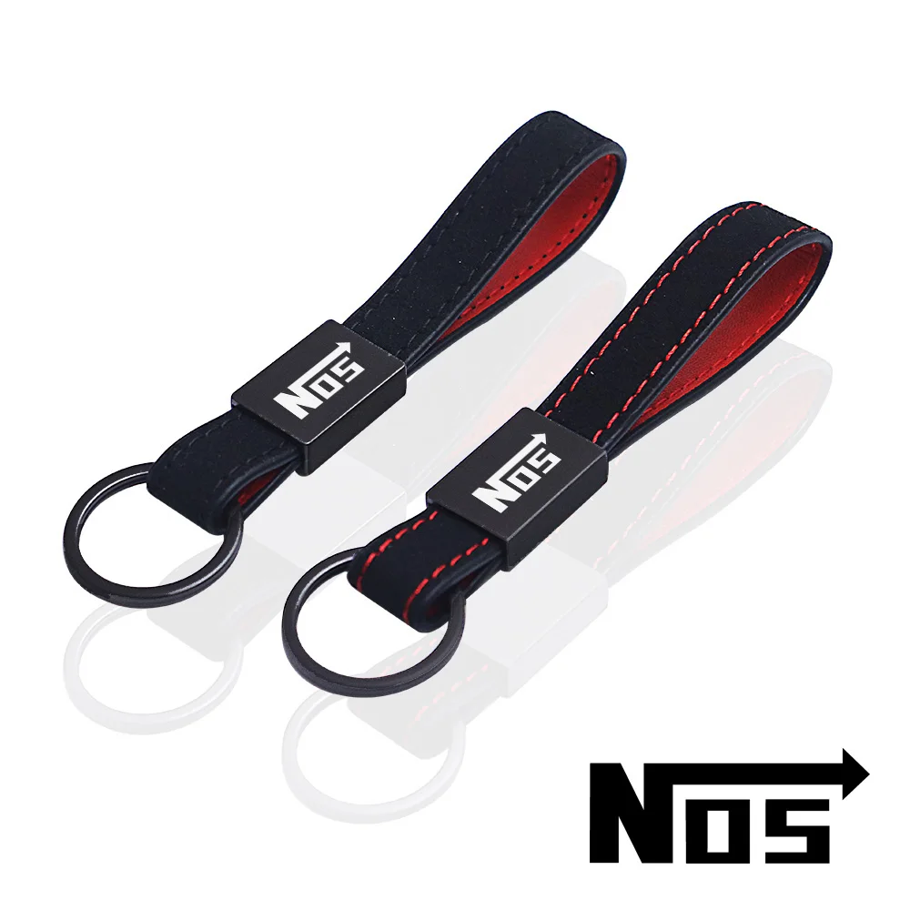 for nos NITROUS OXIDE SYSTEM car key chain leather keychain car accessories