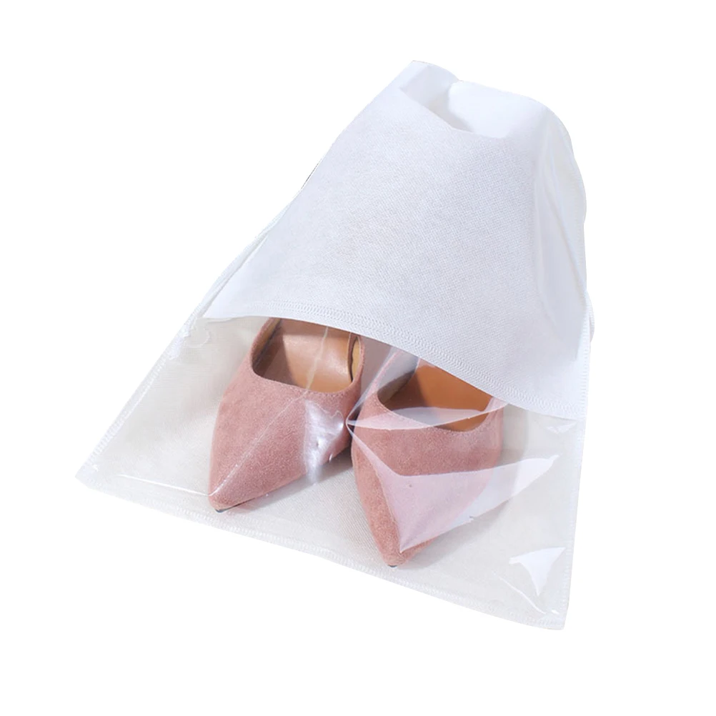 

10 Pcs Non Woven Slippers Bags Storage Drawstring Packaging Shoe Organizer Dust Proof Travel Home Closet Luggage Accessories