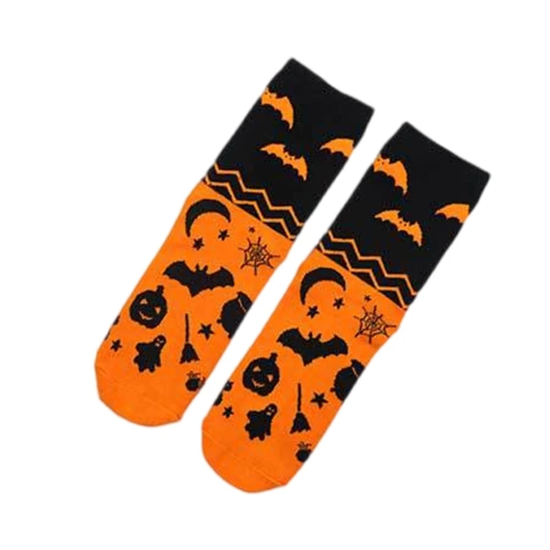 Funny Mysterious Ghostly Patterned Socks for Adults and Teens Festivals Calf Socks for Halloween Party Celebrations