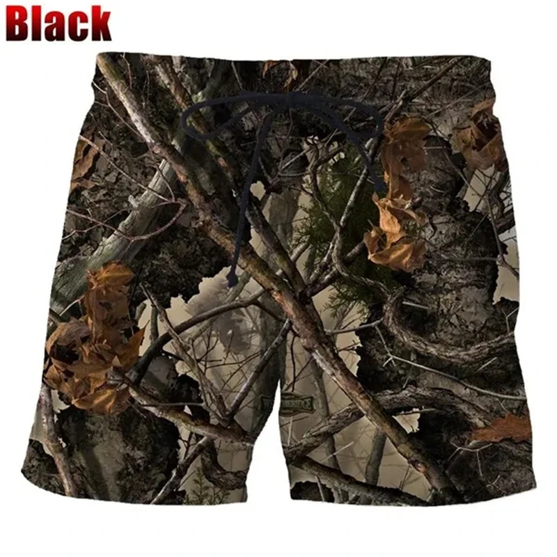 Calção de praia masculina com paisagens naturais, calção estampado camuflado 3D, moda engraçada, personalidade casual, calção de banho legal, novo, verão