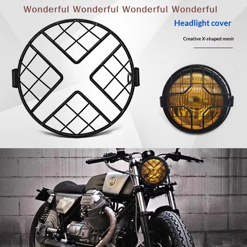 Metal Motorcycle Headlight Protection Net Cover Anti-Collision Waterproof for Motorbike Off-Road Modification