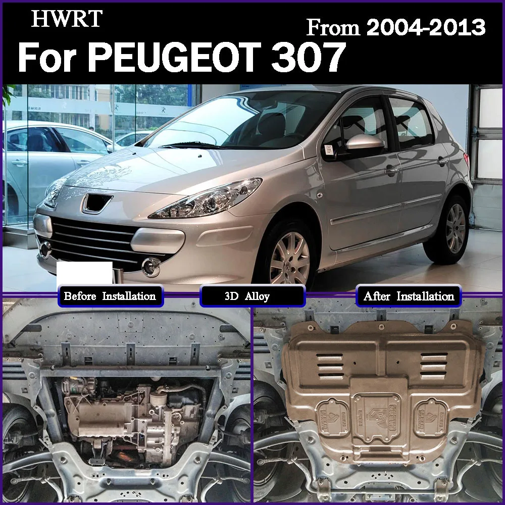 

Car Accessories Under Engine Guard Mudguard Board Splash Shield Mud Fender Plate Panel For PEUGEOT 307 2004-2013 1.6L 2.0L