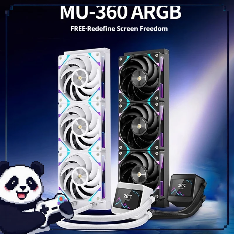 Mu360 Water-Cooled Radiator Argb 2.4-Inch Ips Screen Integrated Cpu Radiator Independent Water Pump Desktop Host Accessories