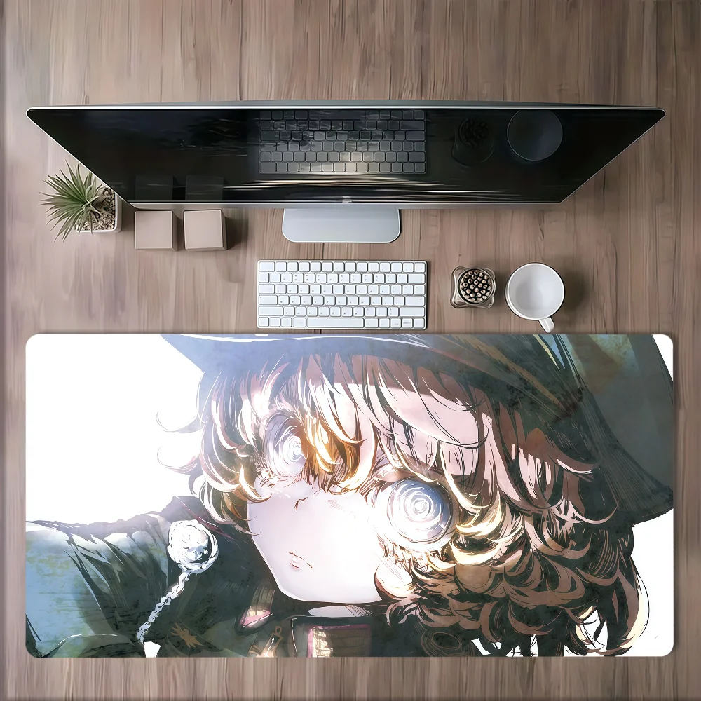 Tanya Degurechaff Cute Girl Mouse Pad Large Non-slip Lockedge Desktop Computer Desk Mat Keyboard MousePad Office Gamer Student
