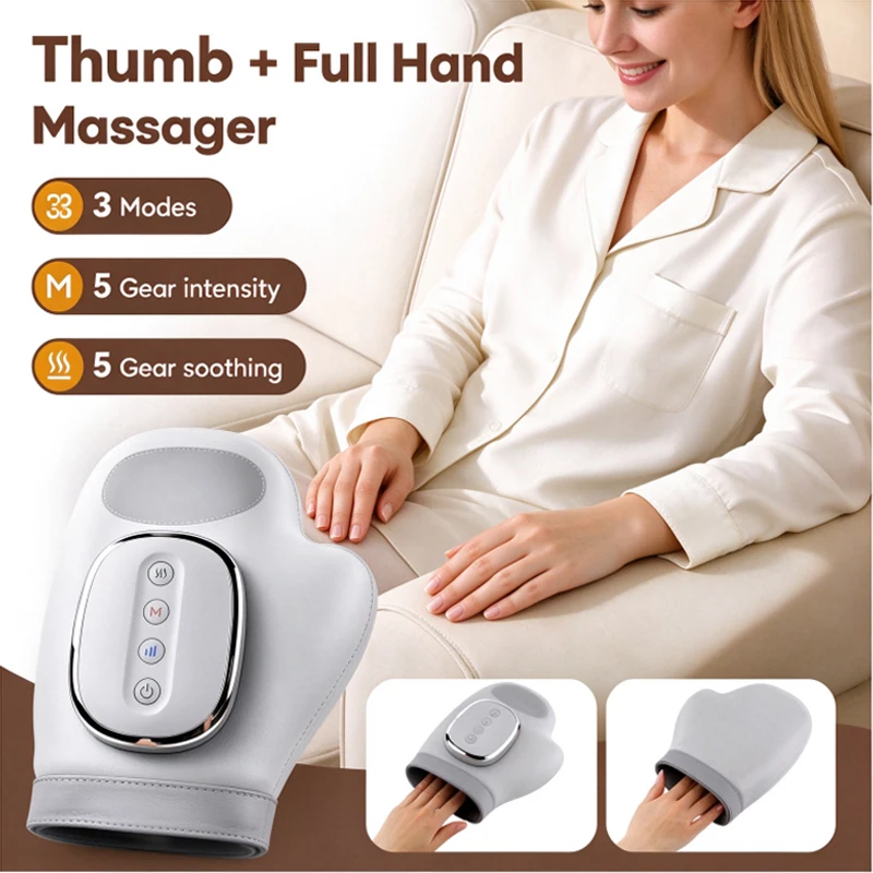 Intelligent Hand Massager with Dynamic Air Bags Finger Palm Simulation Human Hand Squeezing Relaxation Male and Female Gifts