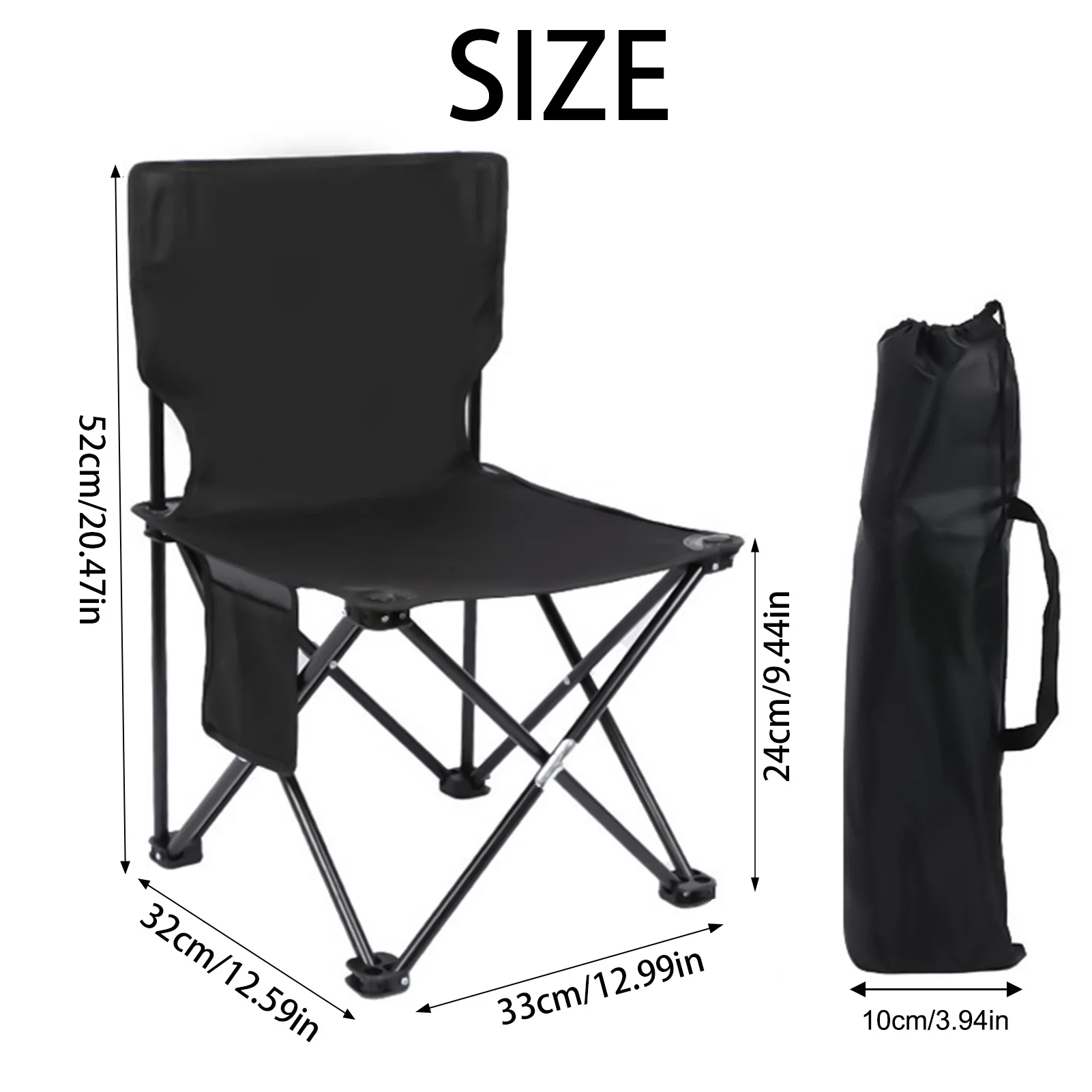 Foldable Camping Chairs with Strong Bearing Capacity and Hi-density Nylon Oxford Suitable for Outside Hiking