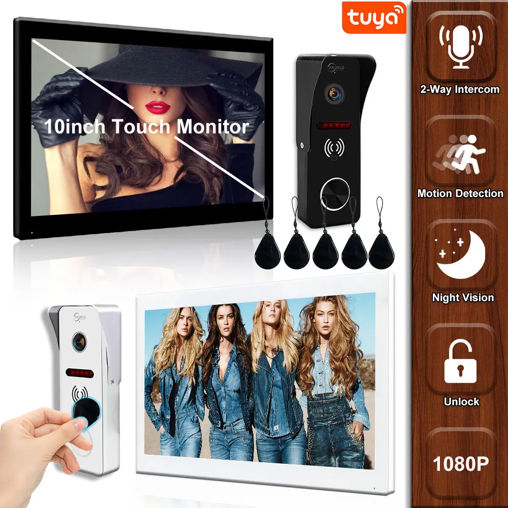 1080P Wifi Doorbell Video Intercom System with RFID Card Unlock Home Doorphone Tuya Smart Security Protect