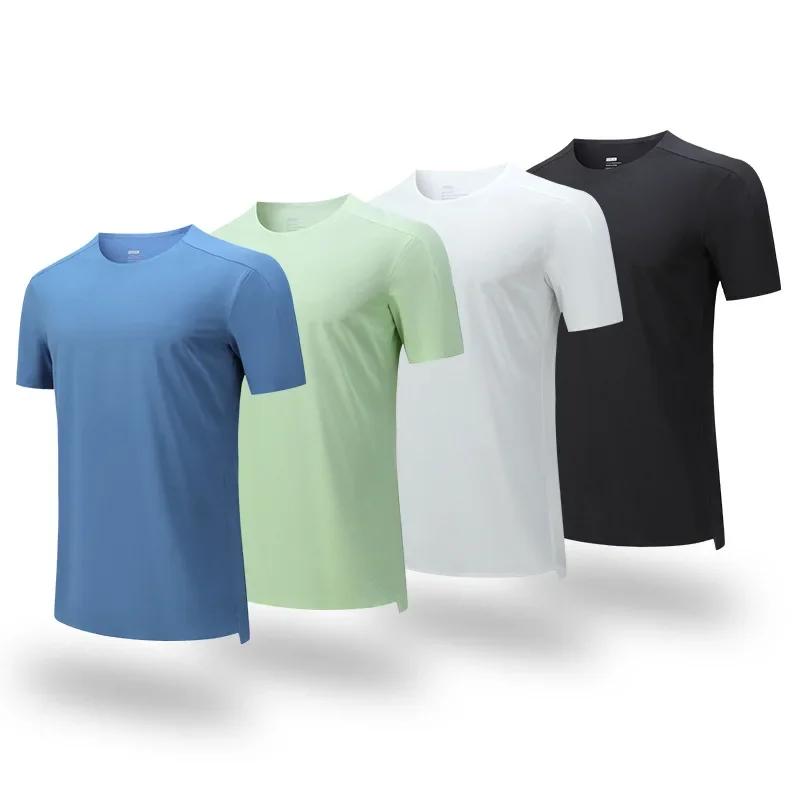 

Men Lightweight Short-sleeve T-shirt Summer Quick-dry Elastic Fitness Running Bodybuilding Sports Top Gym Shirt sportwear Tee