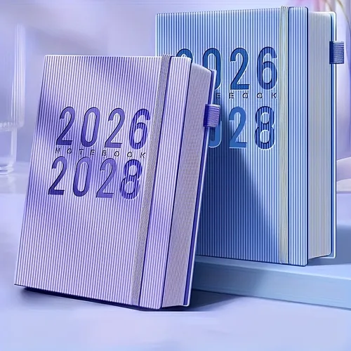 Imagen 1 del producto Calendario planificador mensual de 3 años 2026-2028-enero a diciembre, tapa blanda con portalápices elástico, diario de escritura diseño minimalista