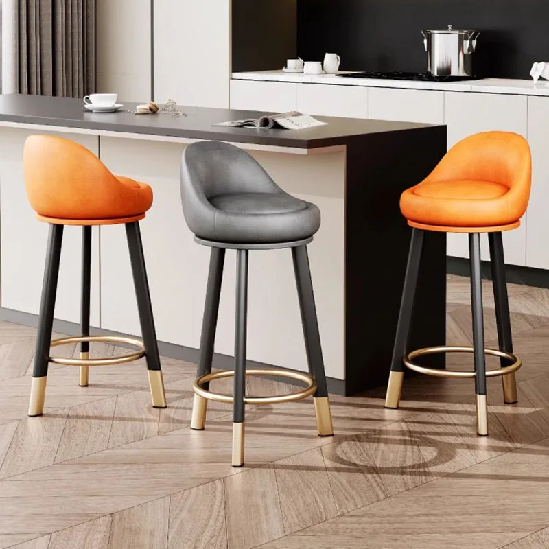 

Designer Kitchen Counter Bar Stools Home Reception Living Room Ergonomic Bar Chair Metal Gamer Bancos Para Barra Furniture HY