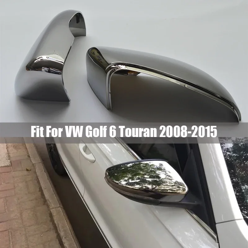 Tungsten steel black Replace rearview side mirror cover cap For VW Passat Golf 6 GTI R20 MK6 08-15 Touran 2011 2015 mirror cover