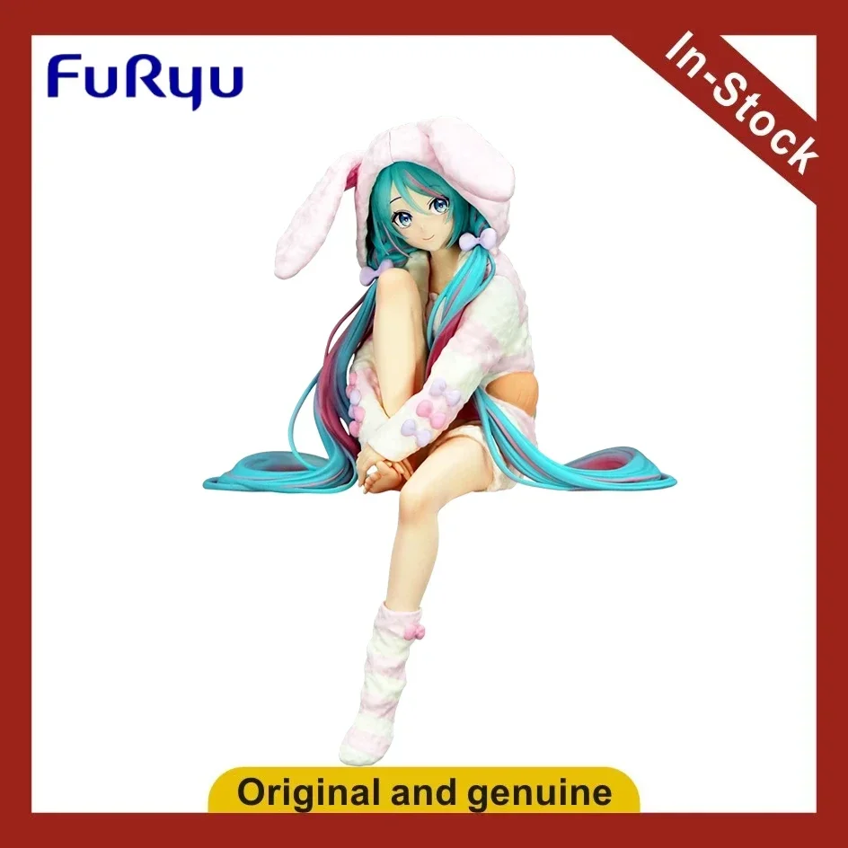 

In Stock Original FuRyu Miku Pressed Instant Noodle Doll-Rabbit Ears Pajamas Anime Doll Model Figure Toy Gift