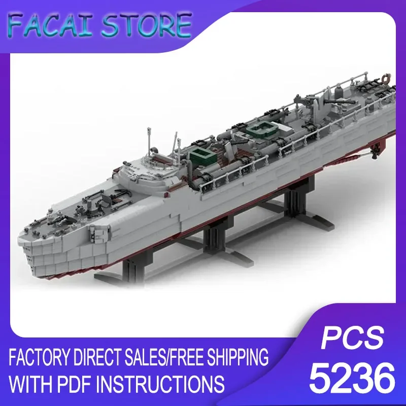 

Moc Building Bricks Torpedo Boat Model Technology WW2 Military Navy Cruiser Frigate Battleship Block Toy DIY Assembly Gift