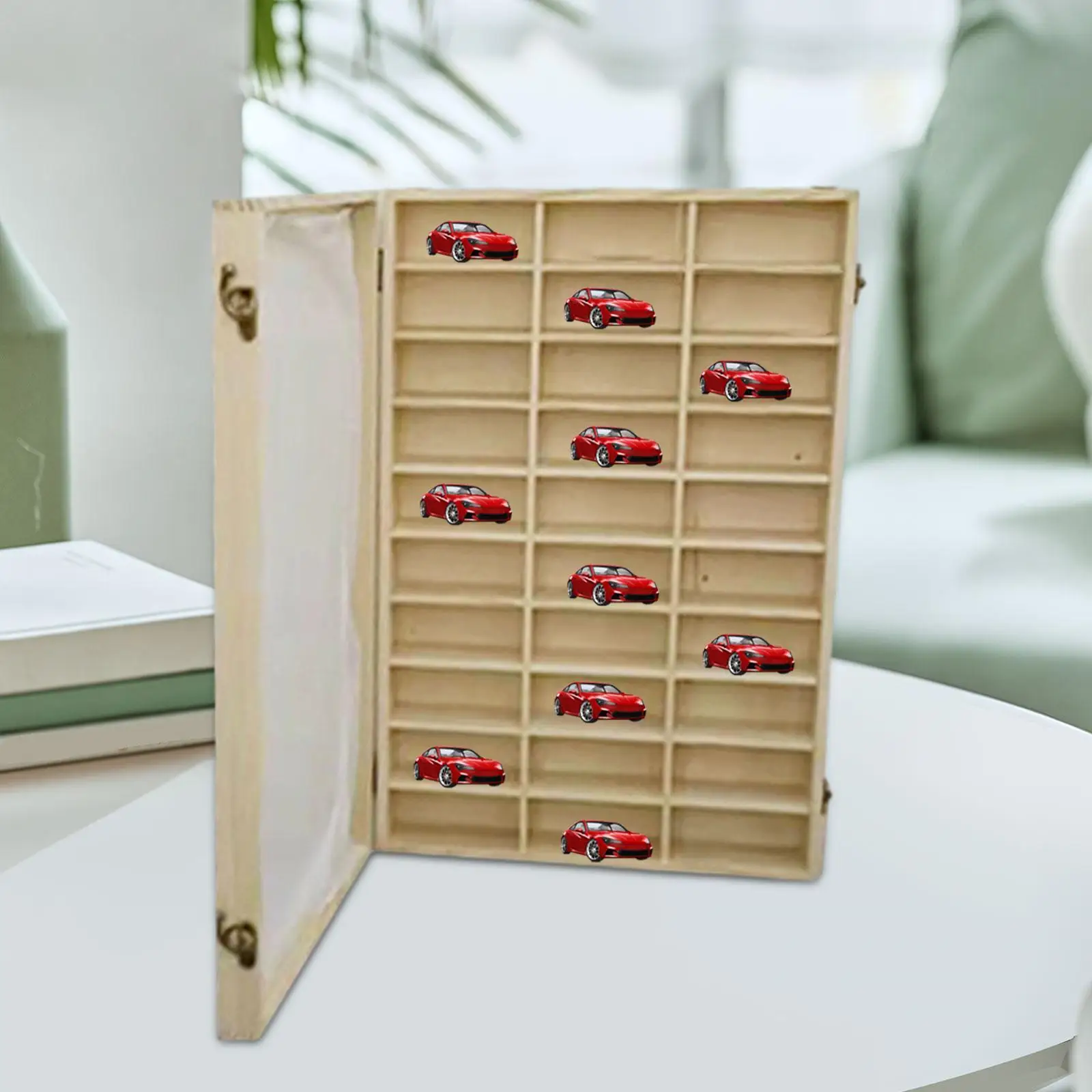 Boîte de rangement d'affichage en bois avec porte, boîte d'ombre en bois, vitrine pour poupée Souvenir, objets de collection, jouets moulés sous pression, figurines d'action