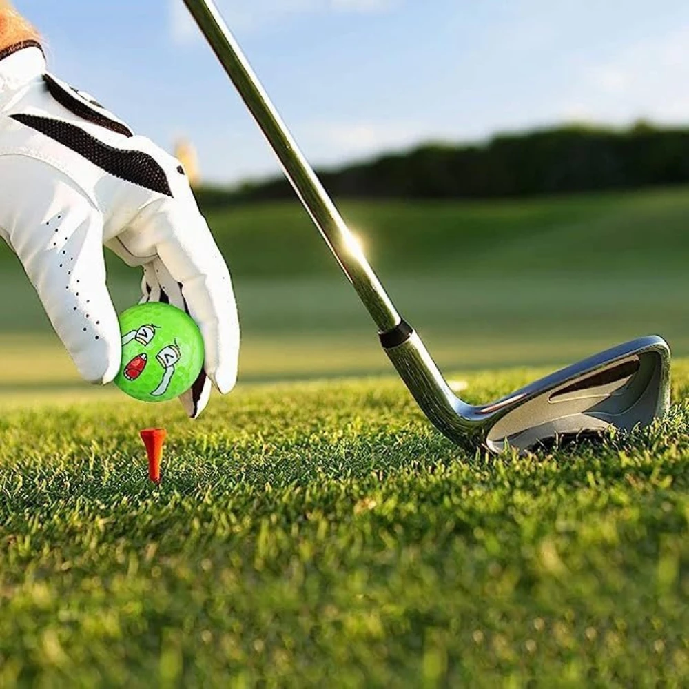 6-حزمة كرات جولف مضحكة ممارسة كرات الجولف الملونة الجدة إكسسوارات الغولف مزدوجة الطبقات المجال 42.6 مللي متر القطر #6