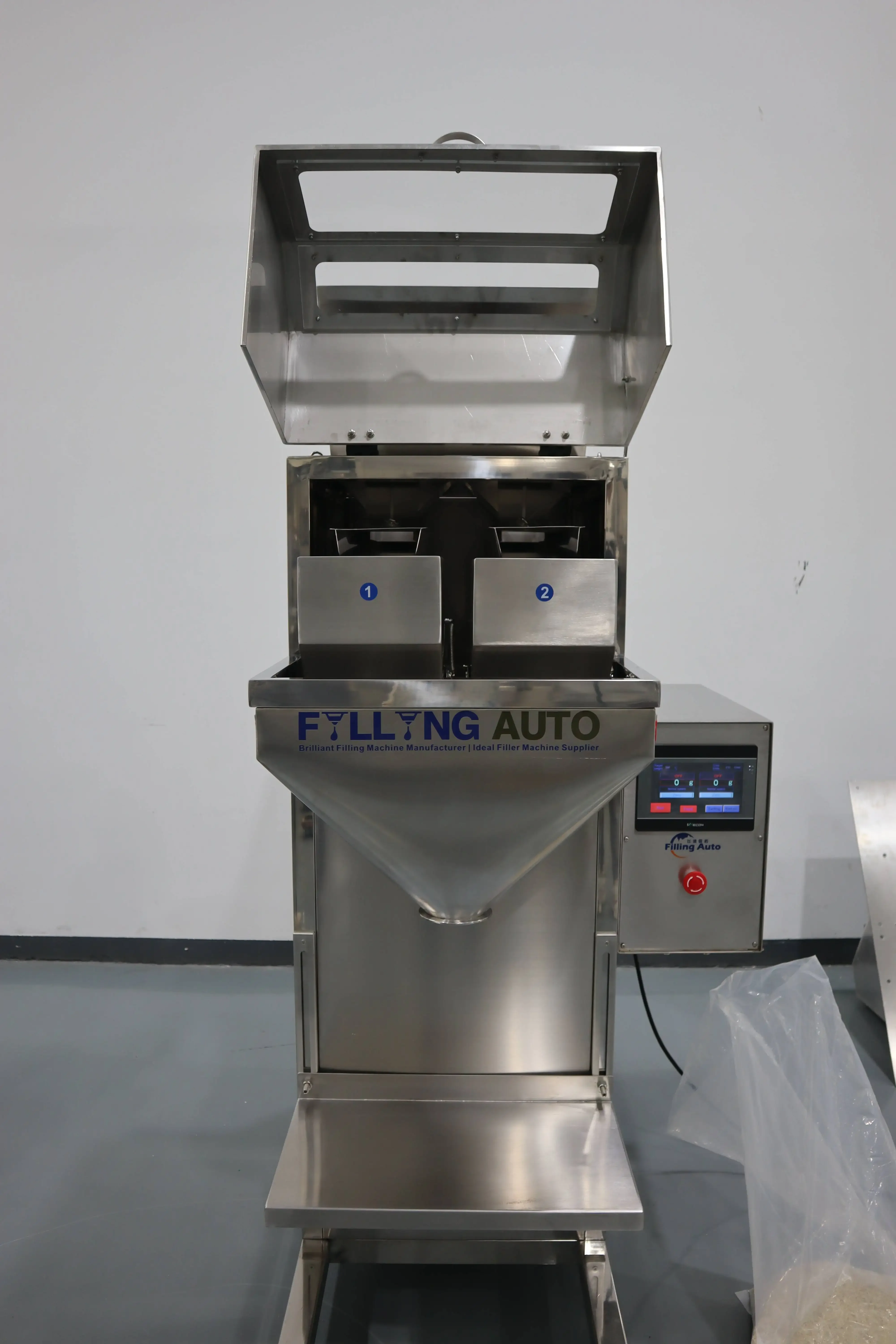 High Accuracy Semi-Automatic Weighing Filling Machine for Granules Particles Nuts Seeds Coffee Beans Pet Food in Pouch Packaging
