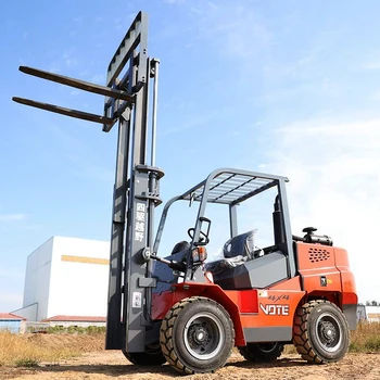 중국 4 륜 구동 새로운 지형 지게차, 디젤 야외 사용, 오프로드 지게차, 휴대용 3.5 톤, 모든 지형 지게차 맞춤형