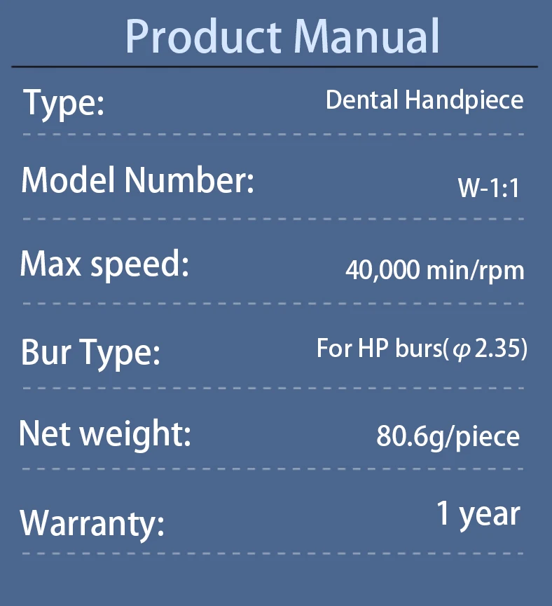 Dental 1:1 Straight Handpiece Inner Water Low Speed Handpiece Led Optical Fiber Dental Implant Tools