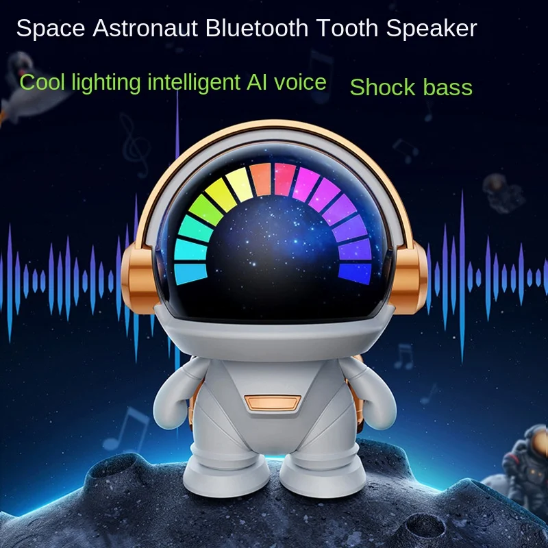 Spaceman creative desktop wireless Bluetooth speaker colorful light subwoofer outdoor portable small speaker gift